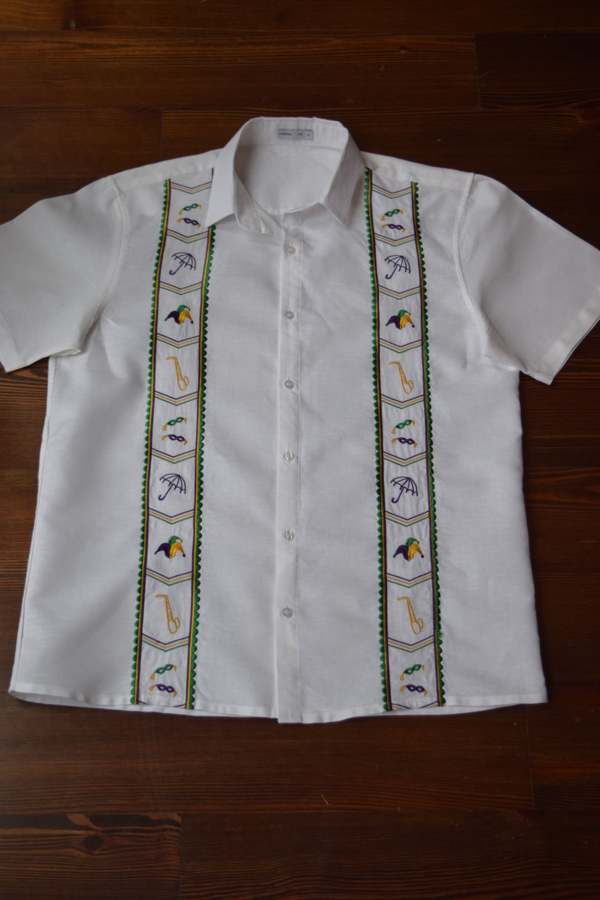 Dat Mambo Shirt - MardiGrashWhiteFlat.JPG